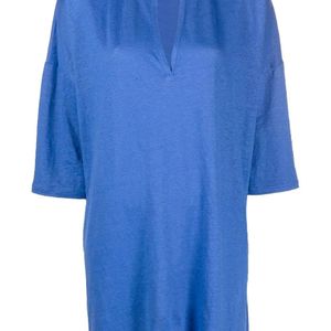 Majestic Filatures Blue Three-Quarter Sleeve Tunic Top