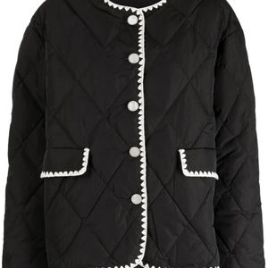 B+ AB Black Quilted Buttoned Jacket