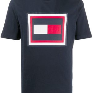 メンズ Tommy Hilfiger ロゴ Tシャツ ブルー