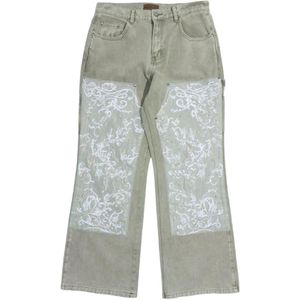 BIRTH OF ROYAL CHILD Grey Belt-Loops Jeans for men