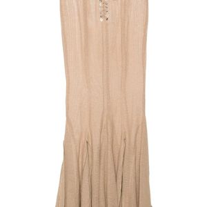 Ludovic de Saint Sernin Natural Mermaid Fishnet Maxi Skirt