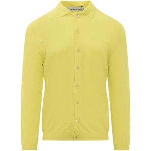 Amaranto Yellow Button-Down Cardigan for men