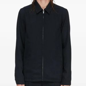Rick Owens Black Long-Sleeve Pointed-Collar Bomber Jacket for men