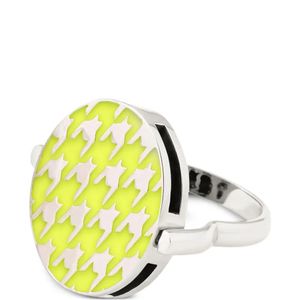 Luhta Metallic Houndstooth-Pattern Ring