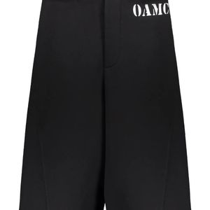 OAMC Black Drawstring-Waist Logo Shorts for men