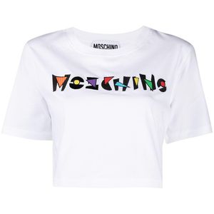 Moschino ロゴ クロップドtシャツ ホワイト