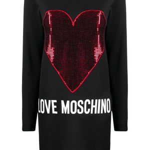 Love Moschino ハートプリント ドレス ブラック