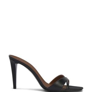 Giuseppe Zanotti Black Brivido Criss-Crossing Leather Mules