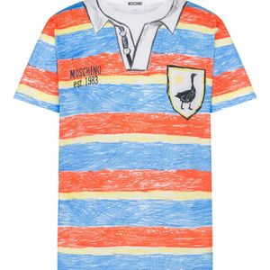 Moschino Blue Printed Organic Cotton Jersey T-Shirt for men