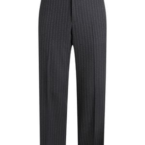 Etro Grey Pinstriped Logo Trousers for men