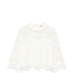 Twinset White Macramé Lace Blouse