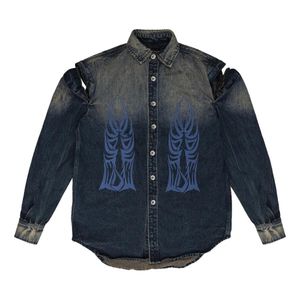 Who Decides War Blue Winged Gradient Shirt for men