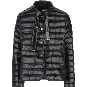 Herno Black Padded Neck-Tie Coat