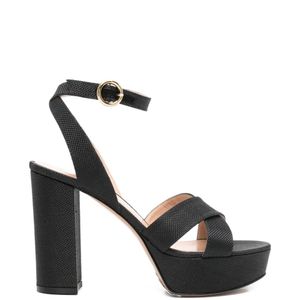 Gianvito Rossi Black Crisscross-Strap Sandals