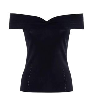 Nenette Blue Off-Shoulder Top