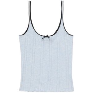 Acne Blue Silk Knit Tank Top