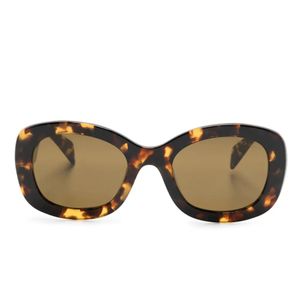 Prada Brown Logo-Embossed Oversize-Frame Sunglasses