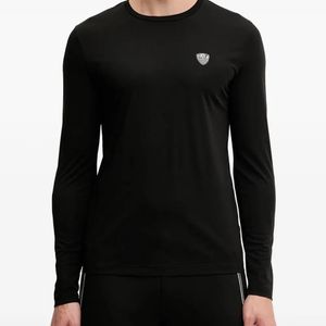 EA7 Langarmshirt Mit Logo-Patch in Schwarz für Herren
