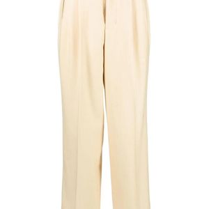AMI Natural Straight-leg Virgin-wool Trousers