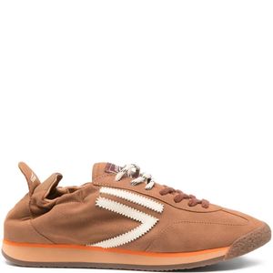 PURAAI Brown Panther Stripe-Detail Sneakers