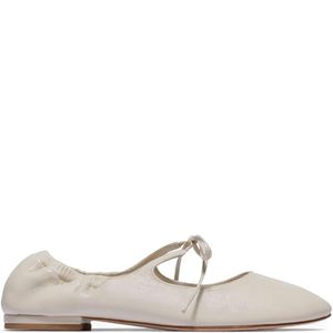 Bernardo White 1946 Tie-Fastening Elasticated Ballet Flats