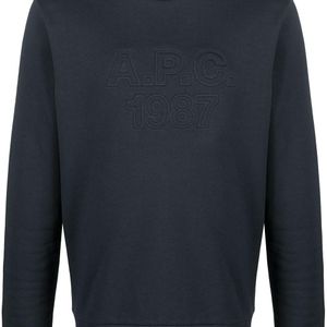 メンズ A.P.C. ロゴ スウェットシャツ ブルー