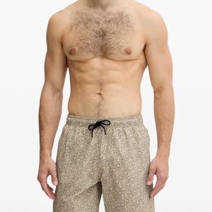 EA7 Blue All-Over Logo Swim Shorts for men
