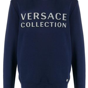 メンズ Versace ロゴ スウェットシャツ ブルー