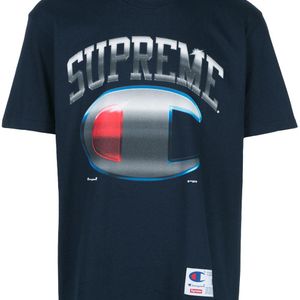 メンズ Supreme Champion Chrome Ss Tシャツ ブラック