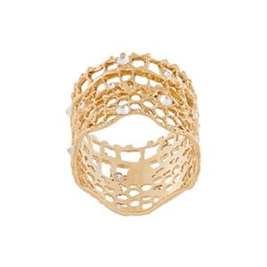 Aurelie Bidermann Metallic 'vintage Lace' Diamond Ring