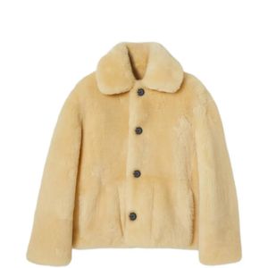Gucci Natural Buttoned Shearling Jacket for men