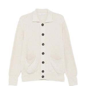 Kangra White Buttoned Patch-Pocket Cardigan for men