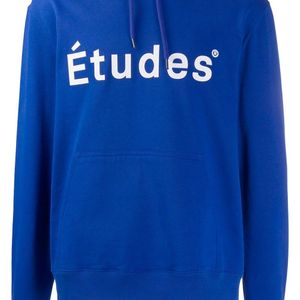 メンズ Etudes Studio プリント ロゴ パーカー ブルー