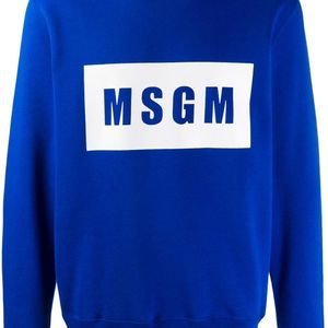メンズ MSGM ロゴ スウェットシャツ ブルー