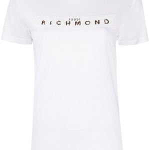 John Richmond スパンコールロゴ Tシャツ ホワイト