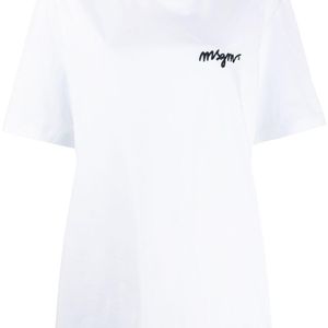 MSGM オーバーサイズ ロゴ Tシャツ ホワイト