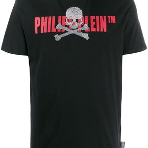 メンズ Philipp Plein ロゴ Tシャツ ブラック