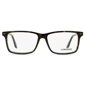 Longines Brown Tortoiseshell Rectangle-Frame Glasses for men