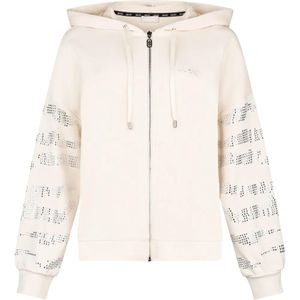 Liu Jo Natural Studded Zip-Up Hoodie
