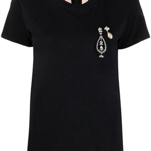 N°21 ビジュートリム Tシャツ ブラック