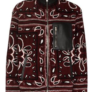 Amiri Red Bandana Print Fleece Jacket for men