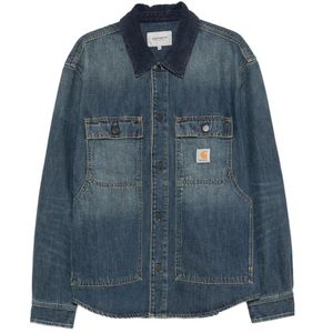 Carhartt Blue Veste Boutonnée À Patch Logo for men
