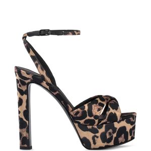 Le Silla Black Odette Leopard-Print Sandals