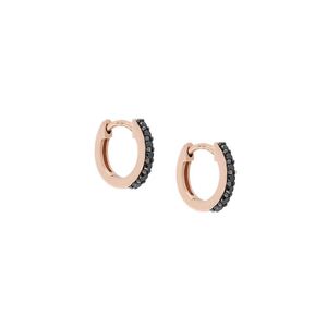 Astley Clarke 14kt Gold Mini Halo Black Diamond Hoop Earrings in het Zwart