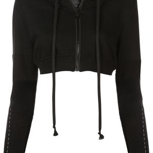 Cropped zip hoodie Vera Wang en coloris Noir