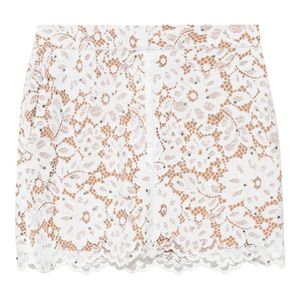 MICHAEL Michael Kors White Floral Lace Mini Skirt