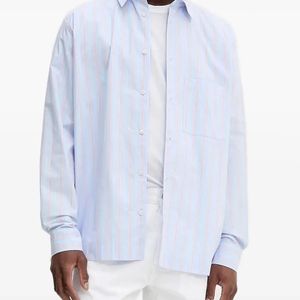 Won Hundred White Stripe-Pattern Shirt for men