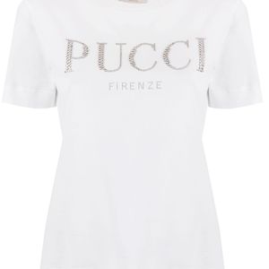 Emilio Pucci Strass ロゴ Tシャツ ホワイト