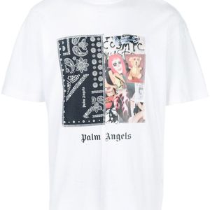 メンズ Palm Angels ロゴ Tシャツ ホワイト