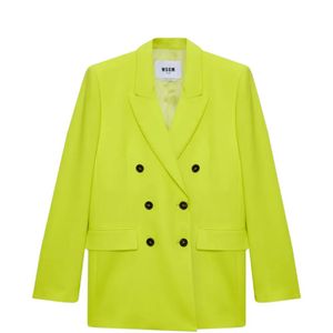 MSGM Yellow Blazer À Boutonnière Croisée